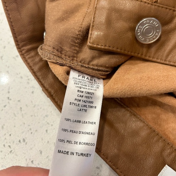 FRAME Leather Bermuda Shorts - Picture 11 of 11